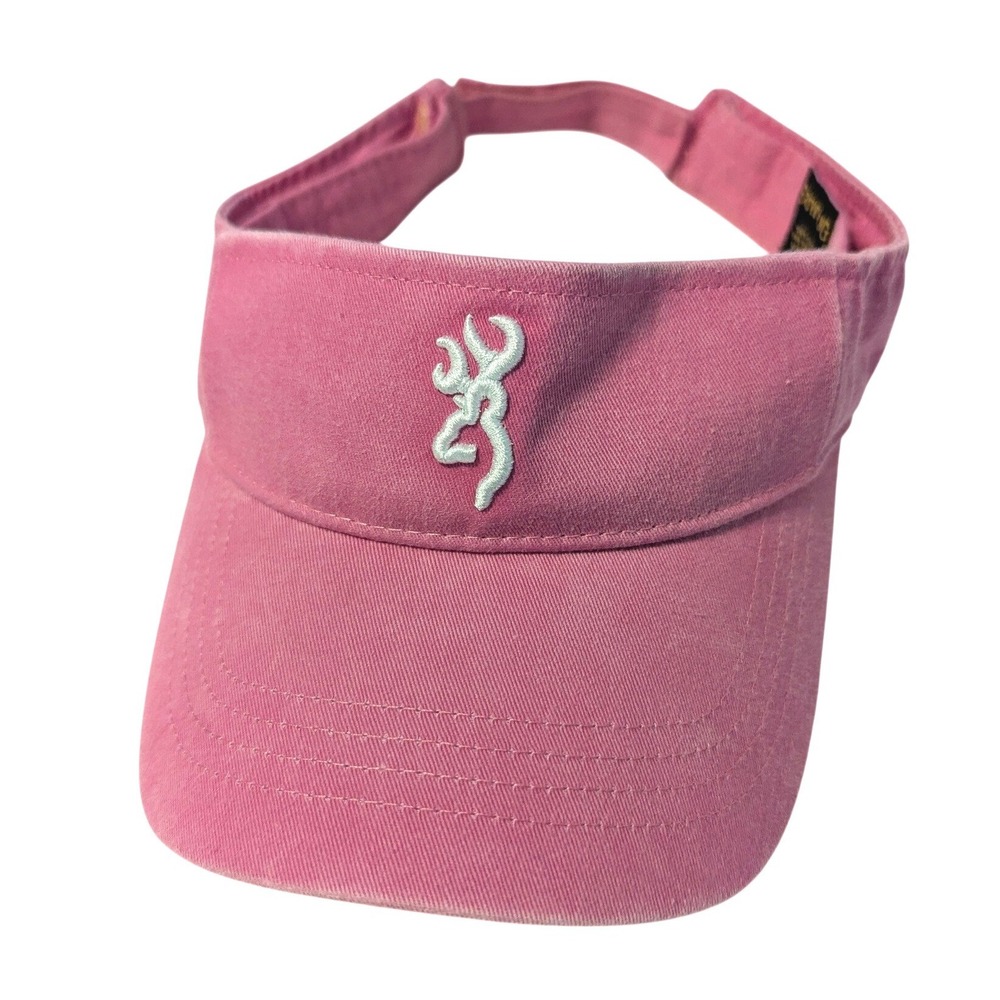 Browning Pink Cotton Visor Buckmark Logo Adjustable Sun Hat Womens OSFA